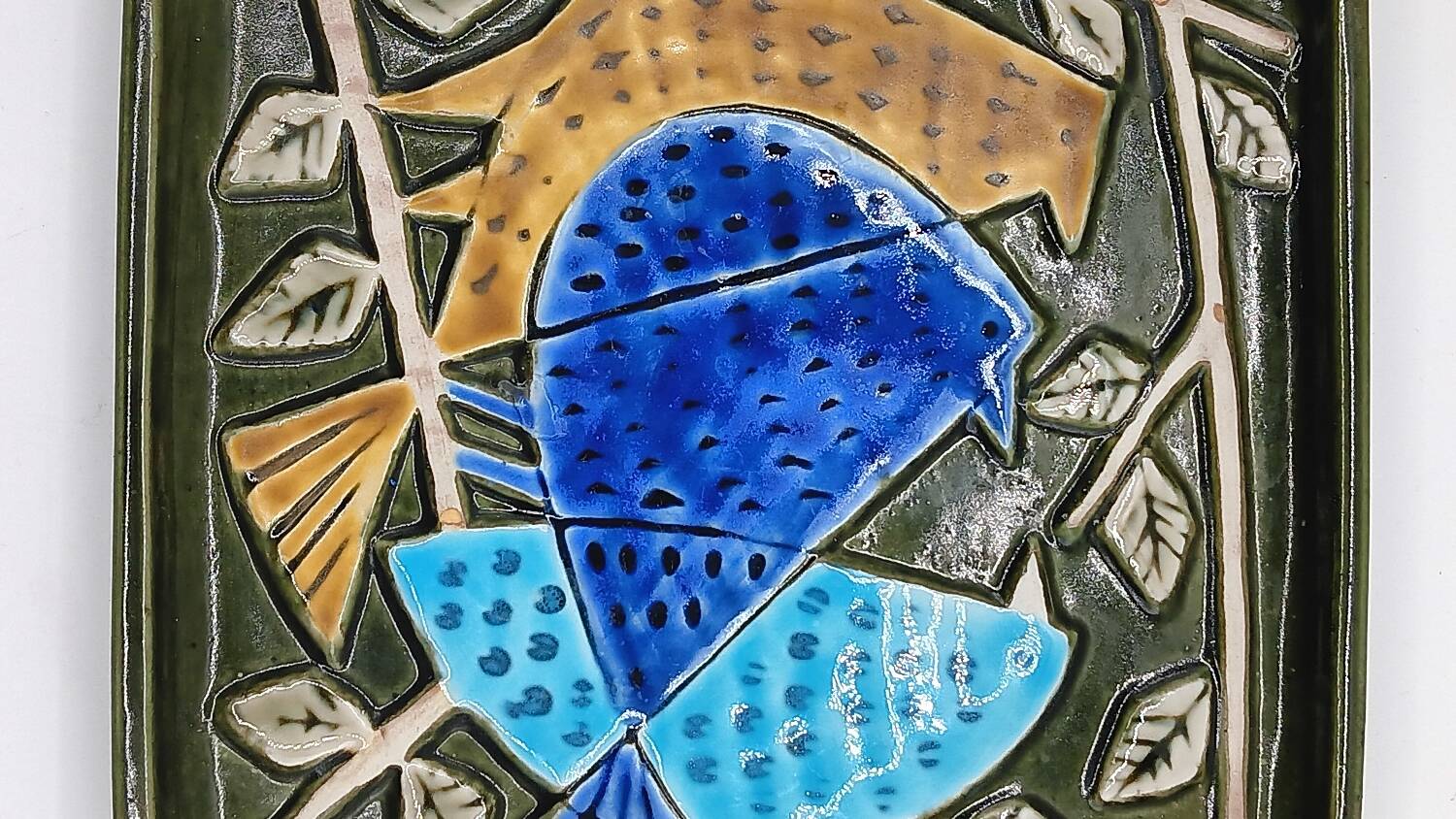 Enamelled plaque the 3 birds by Lisa Larson - Gustavsberg
