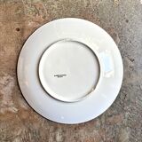 Assiette plate Sarreguemines en faïence bleue et blanche
