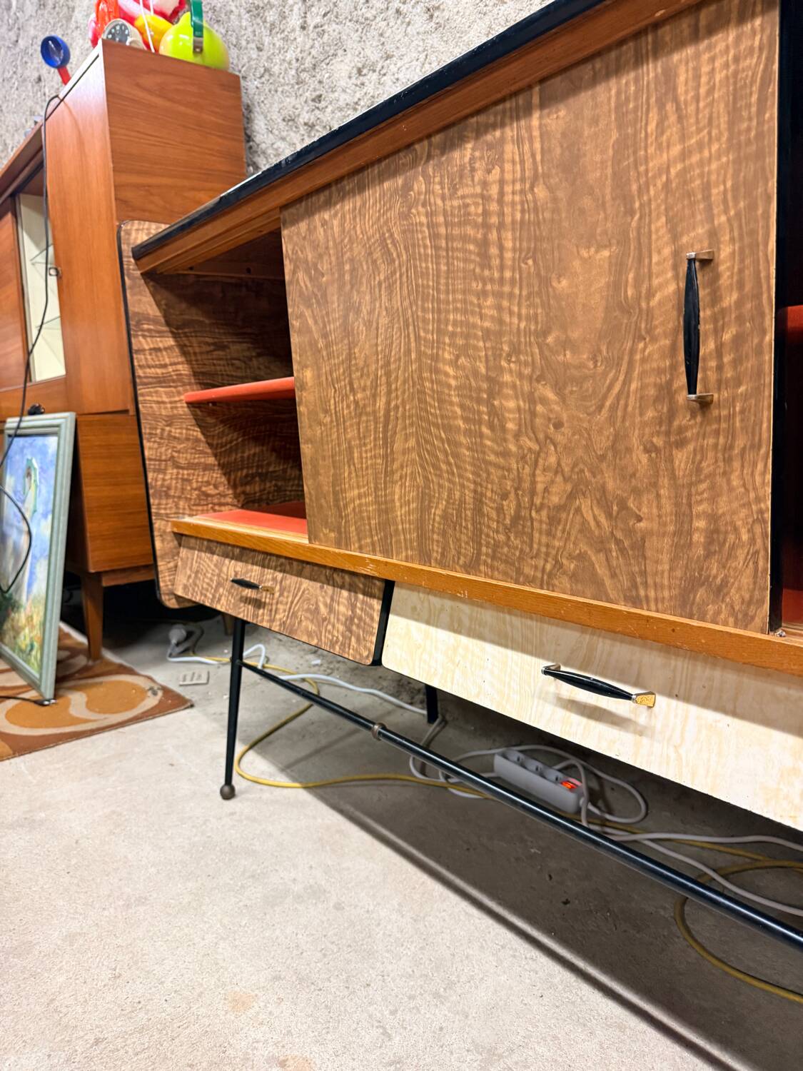 Vintage Formica sideboard from the 1960s/70s, Scandinavian Midcentury modern