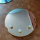 Round illuminated wall mirror Gedy Space Age yellow – Italy, 1970s