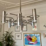 Chrome metal chandelier from Sciolari