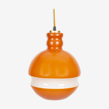 Orange split space age pendant lamp