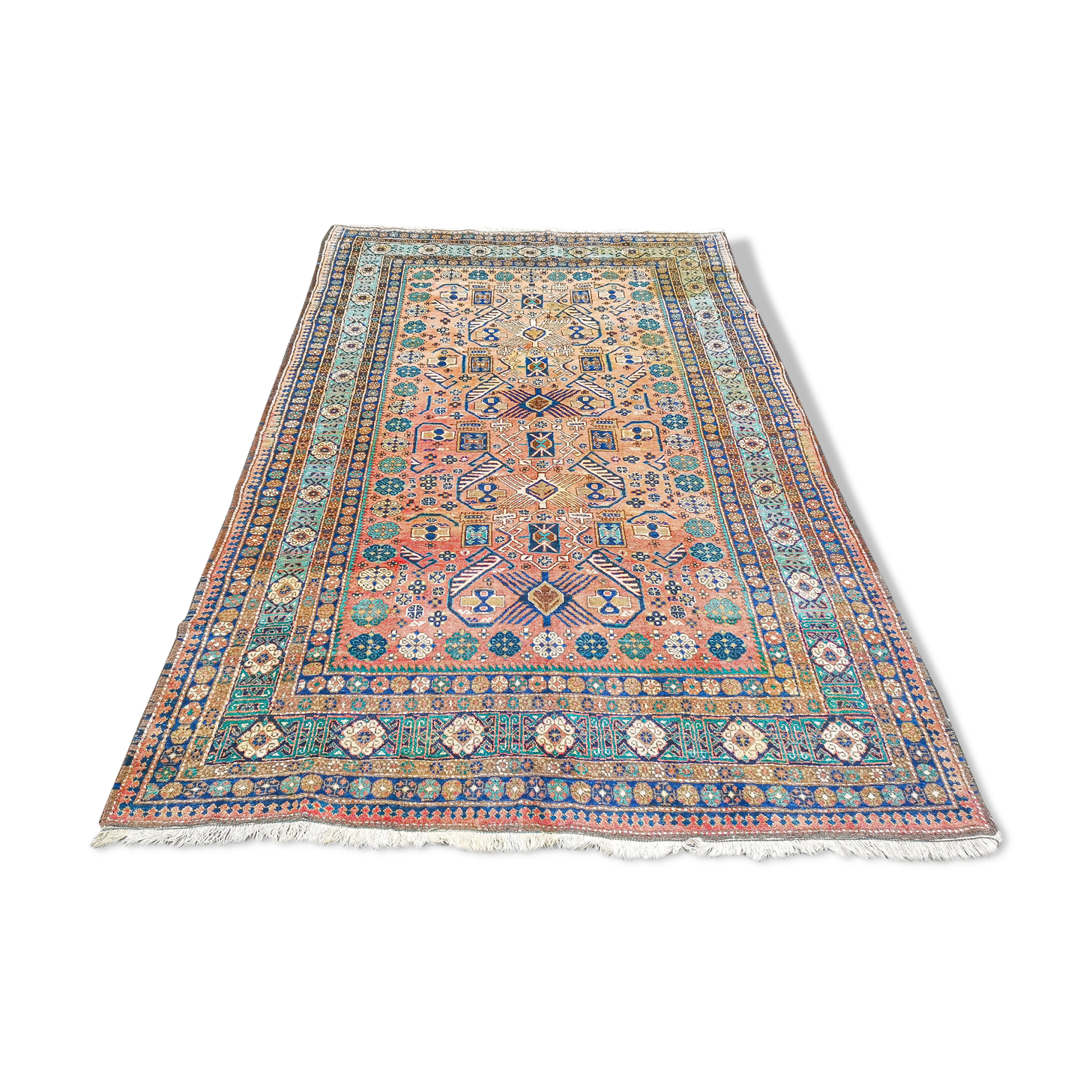 Ardebil vintage handmade Persian oriental rug 252 x 166 cm
