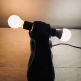 Vintage ceramic dumbbell lamp by JC Peiré