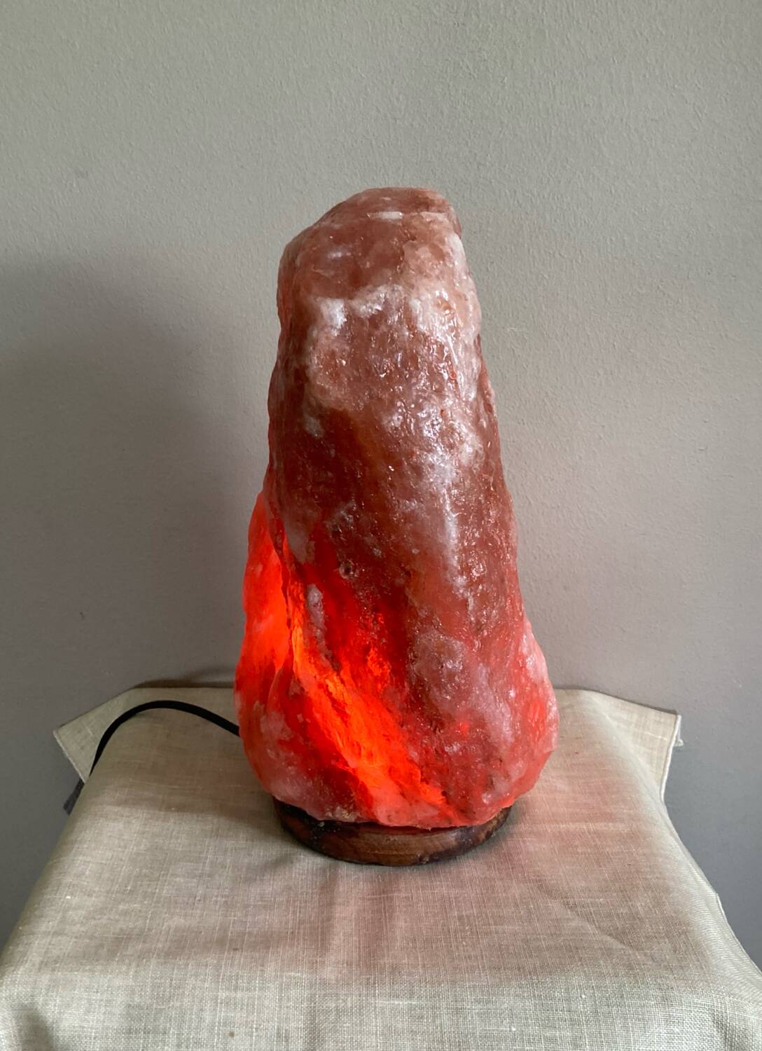 Genuine Himalayan salt stone lamp from the 1970s