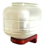 Glass and wood wall sconce light