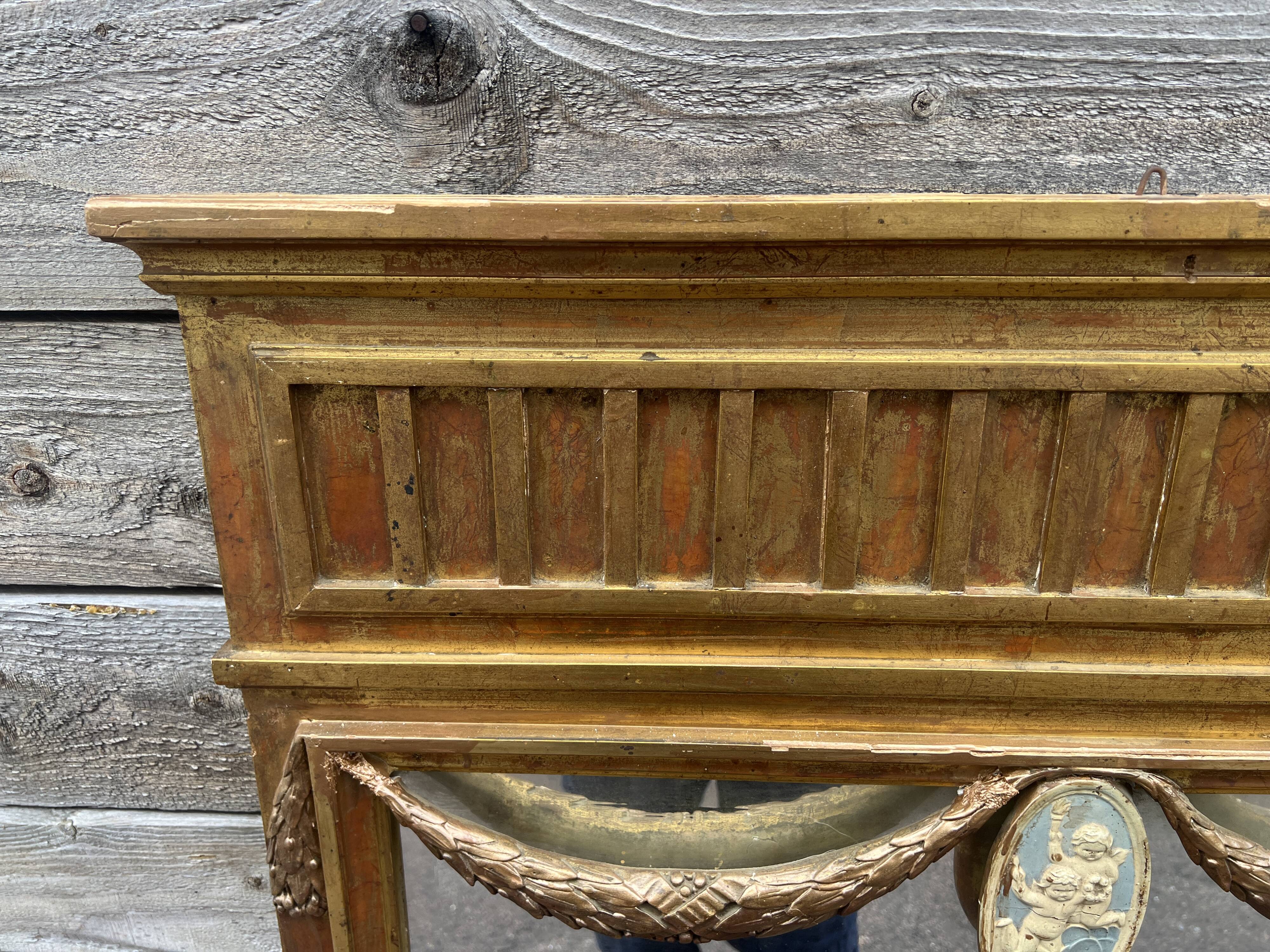 Rectangular gilt mirror, Louis XVI style