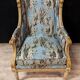 Louis XVI bergère with upholstered ears in lacquered wood