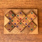Mid-century Scandinavian teak dice game from the 1960s.