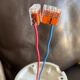 Set of two art deco wall lamps electrified to nine
