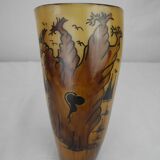 Old glass horn african art senegal lac rose vintage horn glass african art