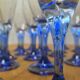 Service of 30 blue footed glasses.