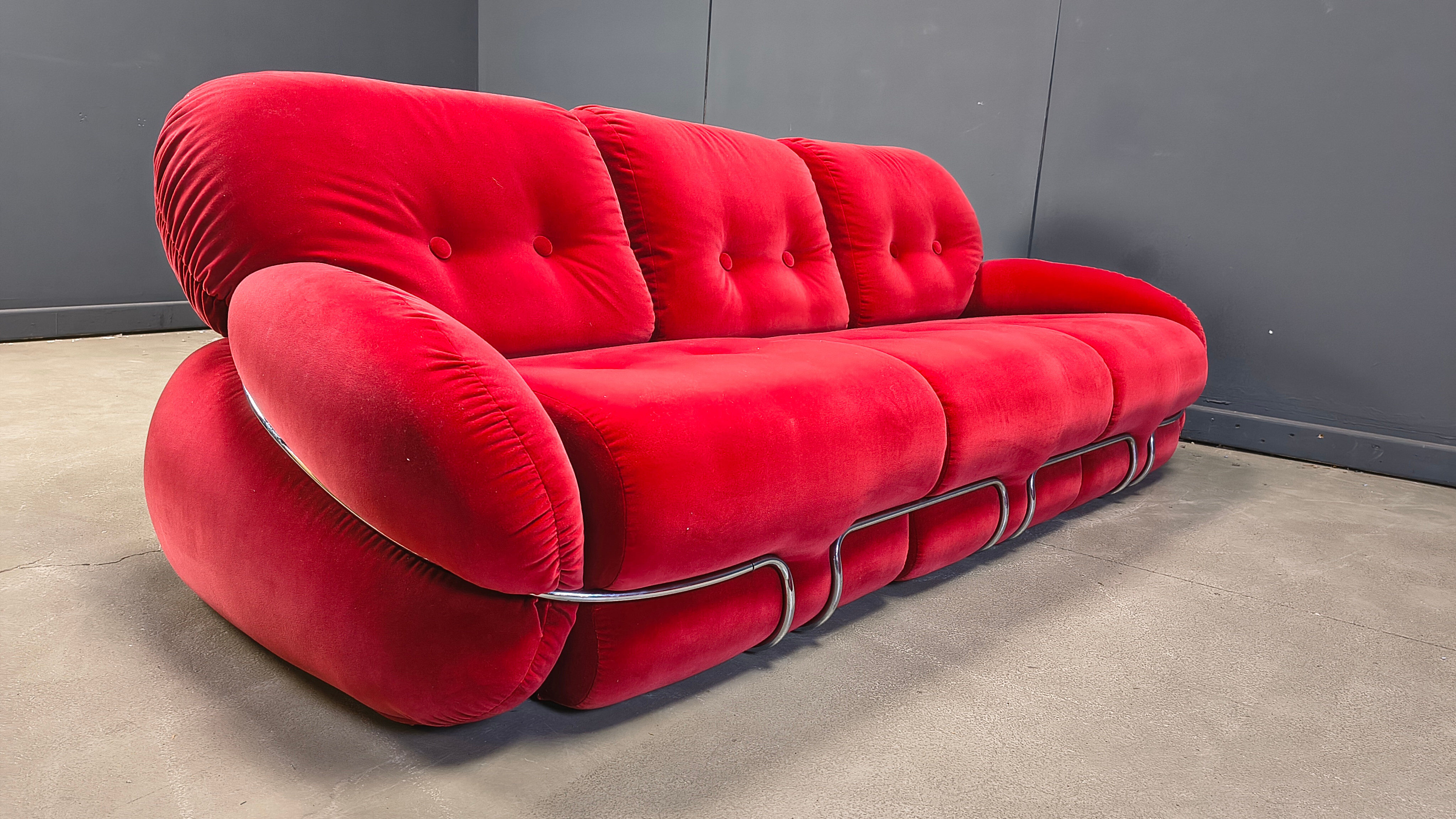 Mid-century modern "OKAY" sofa set by Adriano Piazzesi, 1970s