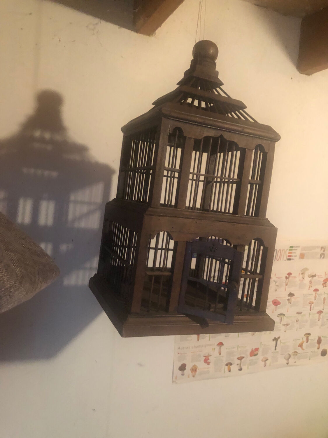 Wooden birdcage
