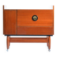 Bar Sideboard On Wheels In Mahagony & Brass, Czechoslovakia 1970