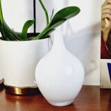 White blown glass vase ikea