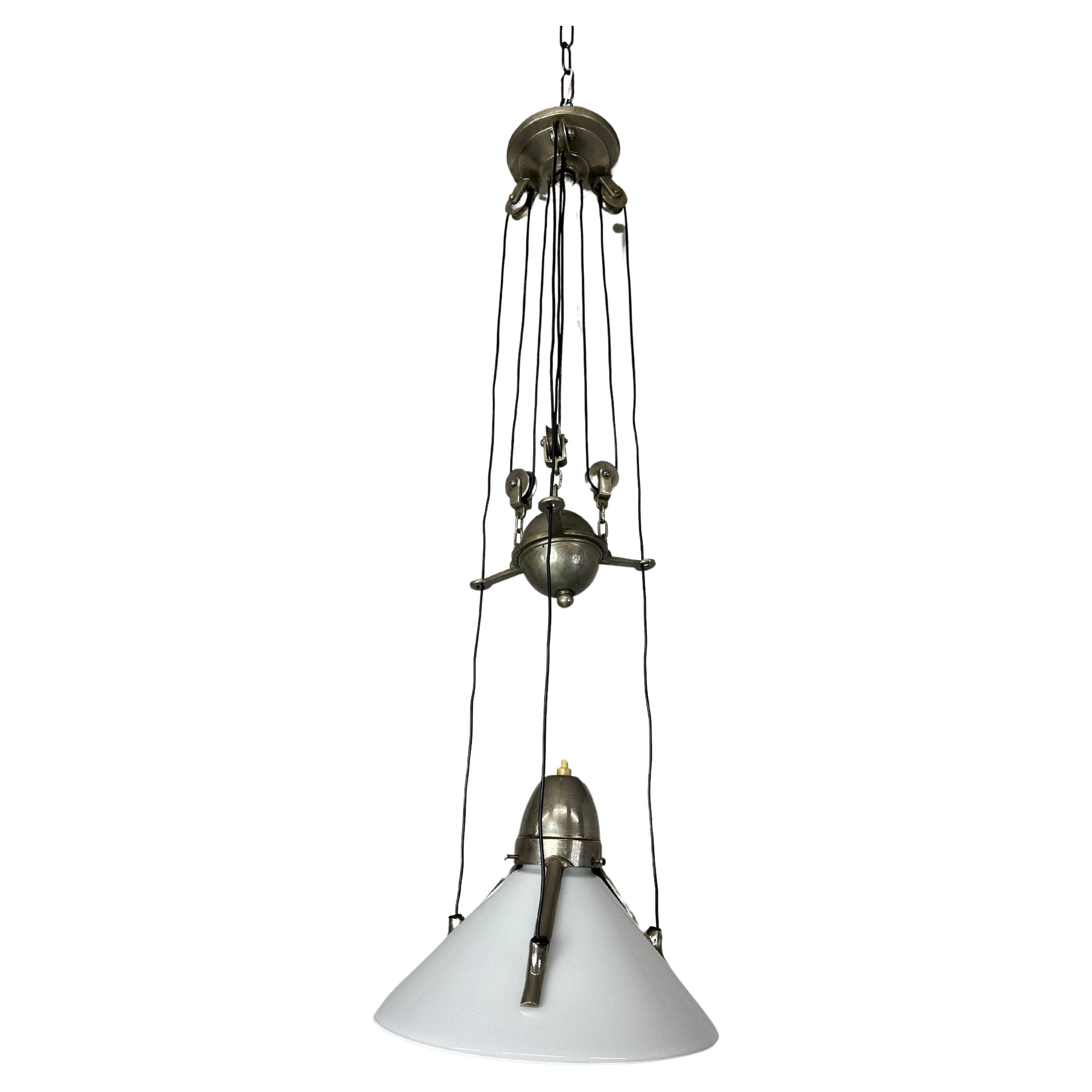 Lampe suspendue réglable art déco