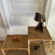 Étagère bambou et rotin vintage