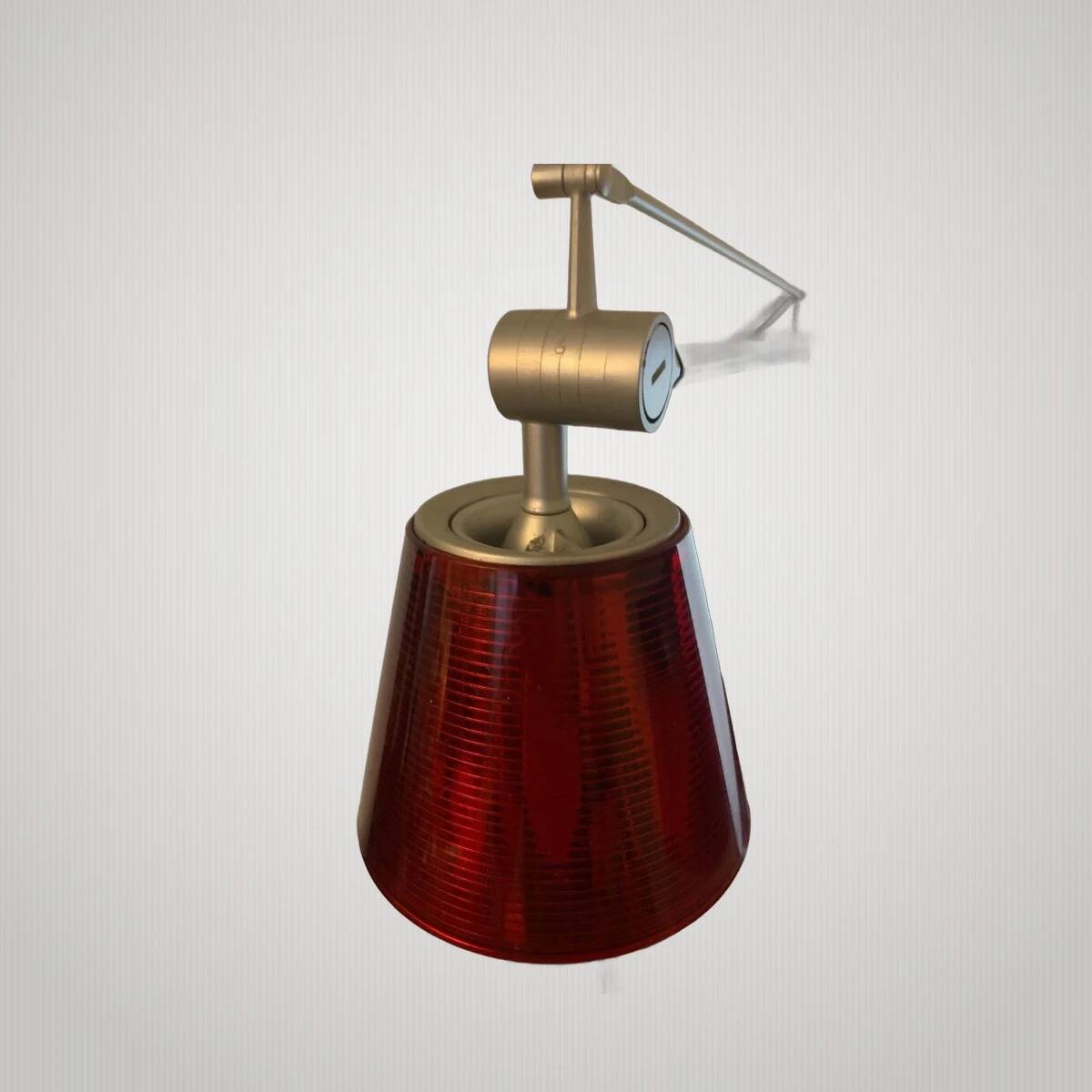 Philippe Starck Archimoon K lamp for Flos 1998 with red collar.