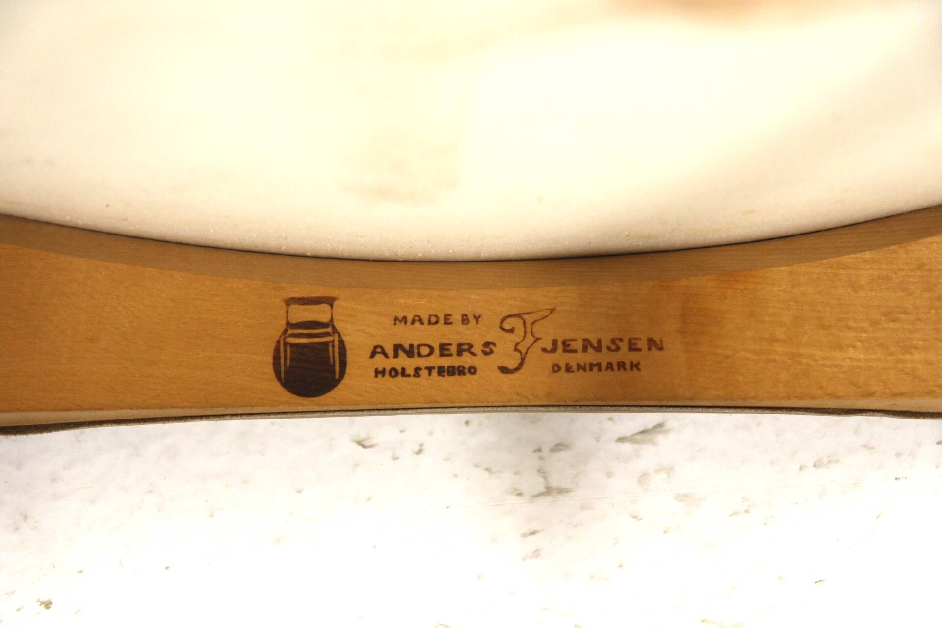 Scandinavian leather footstool, Denmark, 1960s