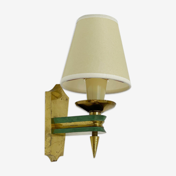 1920 wall lamp in bronze and patinated bronze with lampshade