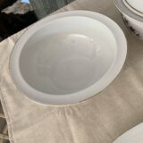 Henneberg service 1777 in white and purple porcelain with a gold rim — set of 3 (1960s)