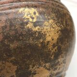 Vase en céramique émaillée West Germany reflets dorés