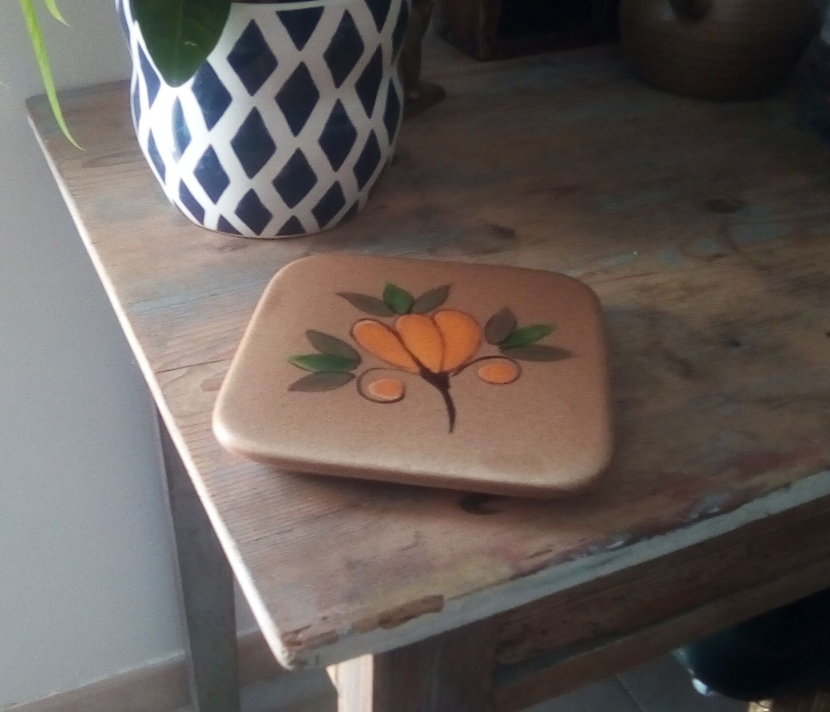 Vintage sandstone dish bottom