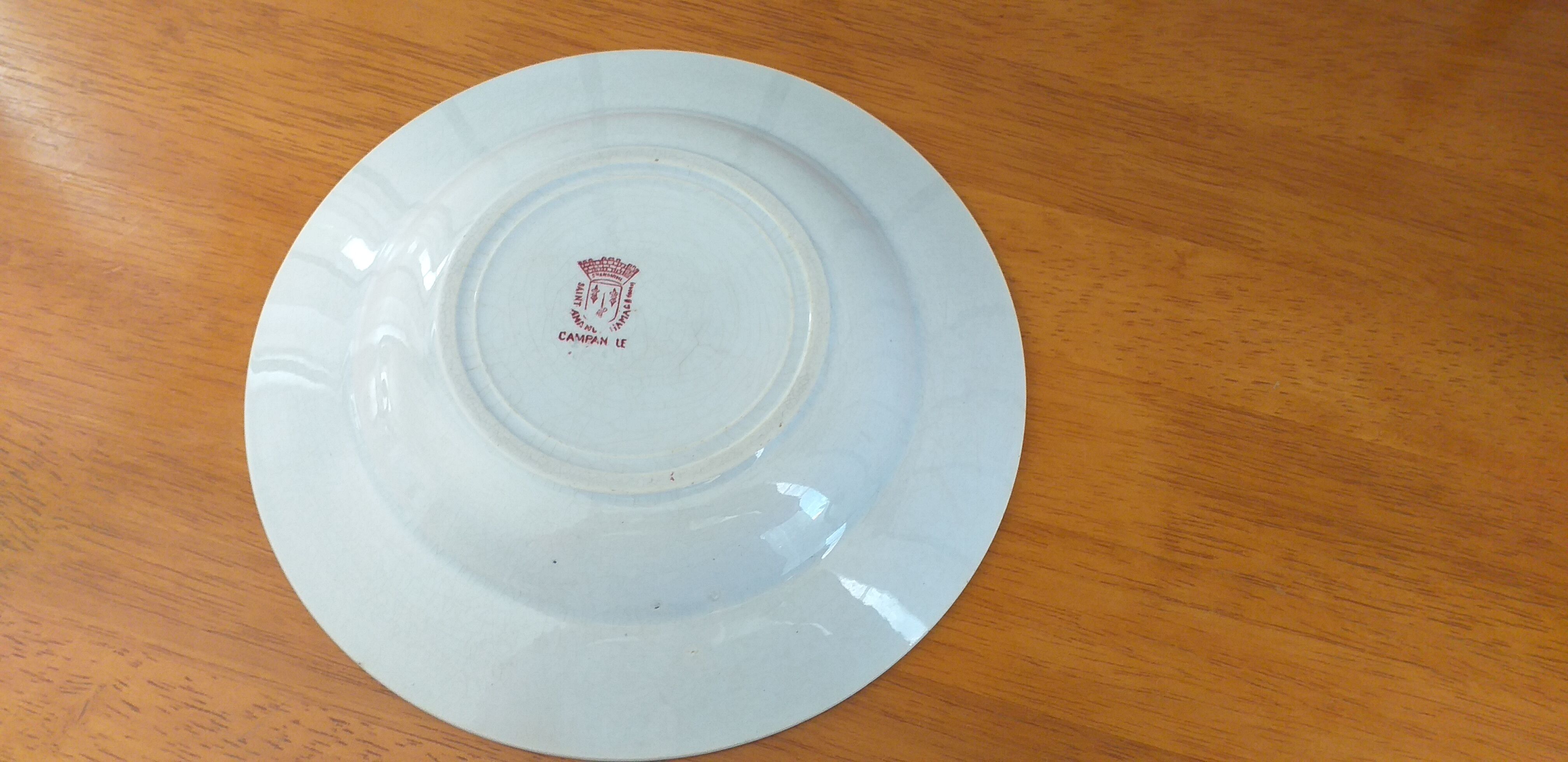 Hollow porcelain plate of St Amand and Hamage model Campanule