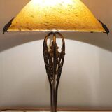 Magnificent art nouveau lamp designed for naudy and blown glass 1960