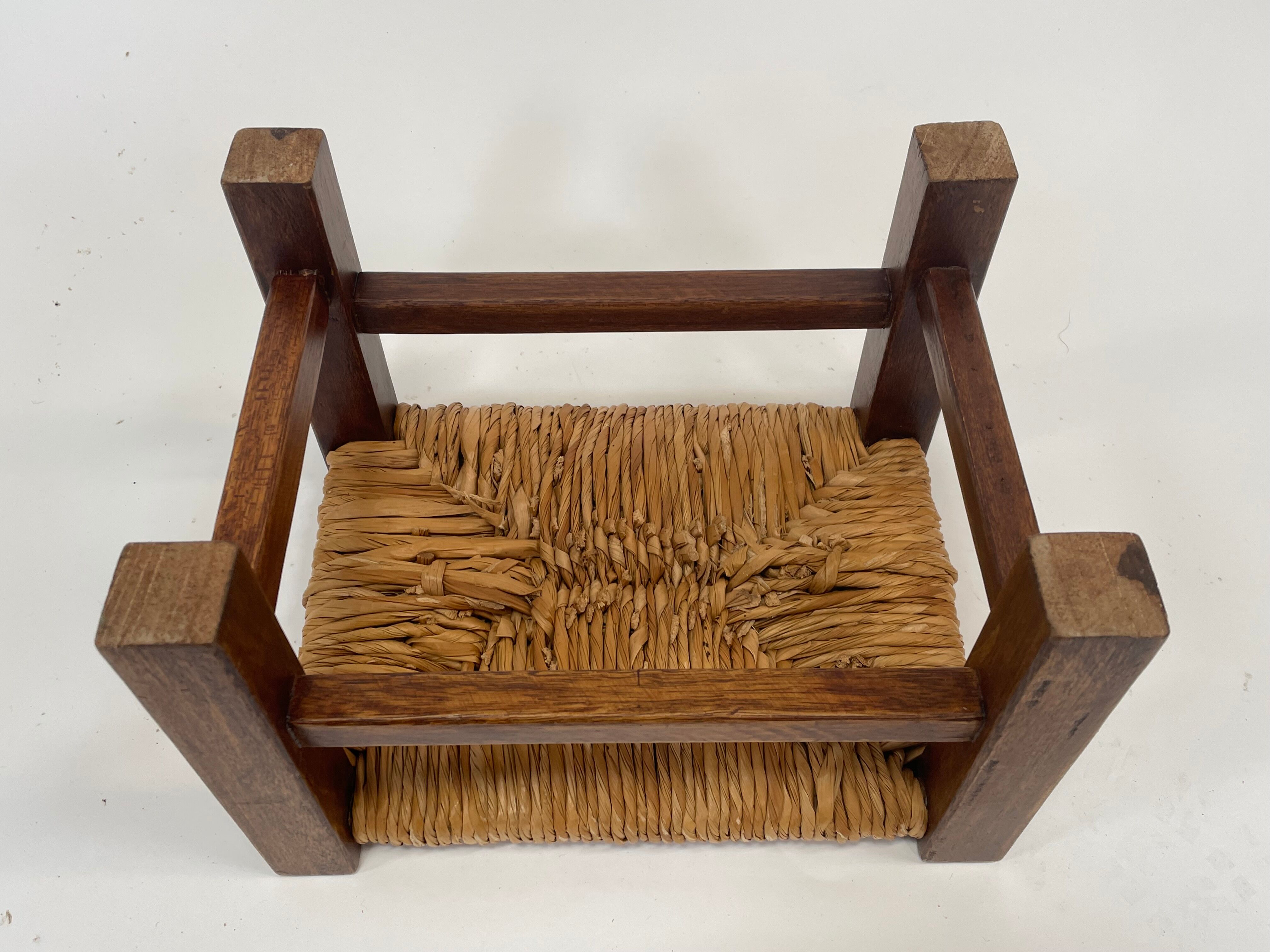 Vintage footstool stool minimalist
