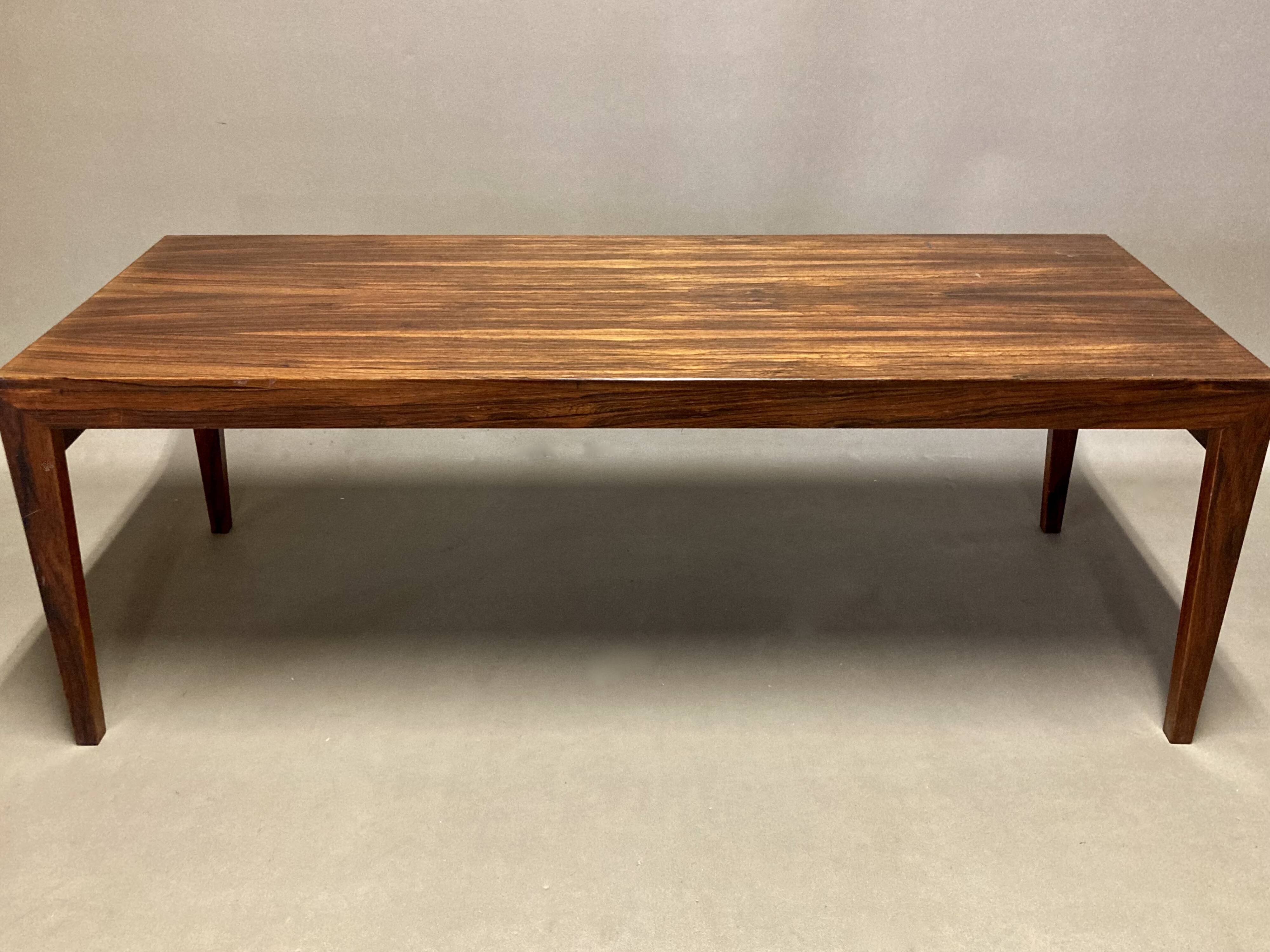 Scandinavian design rosewood coffee table 1950.