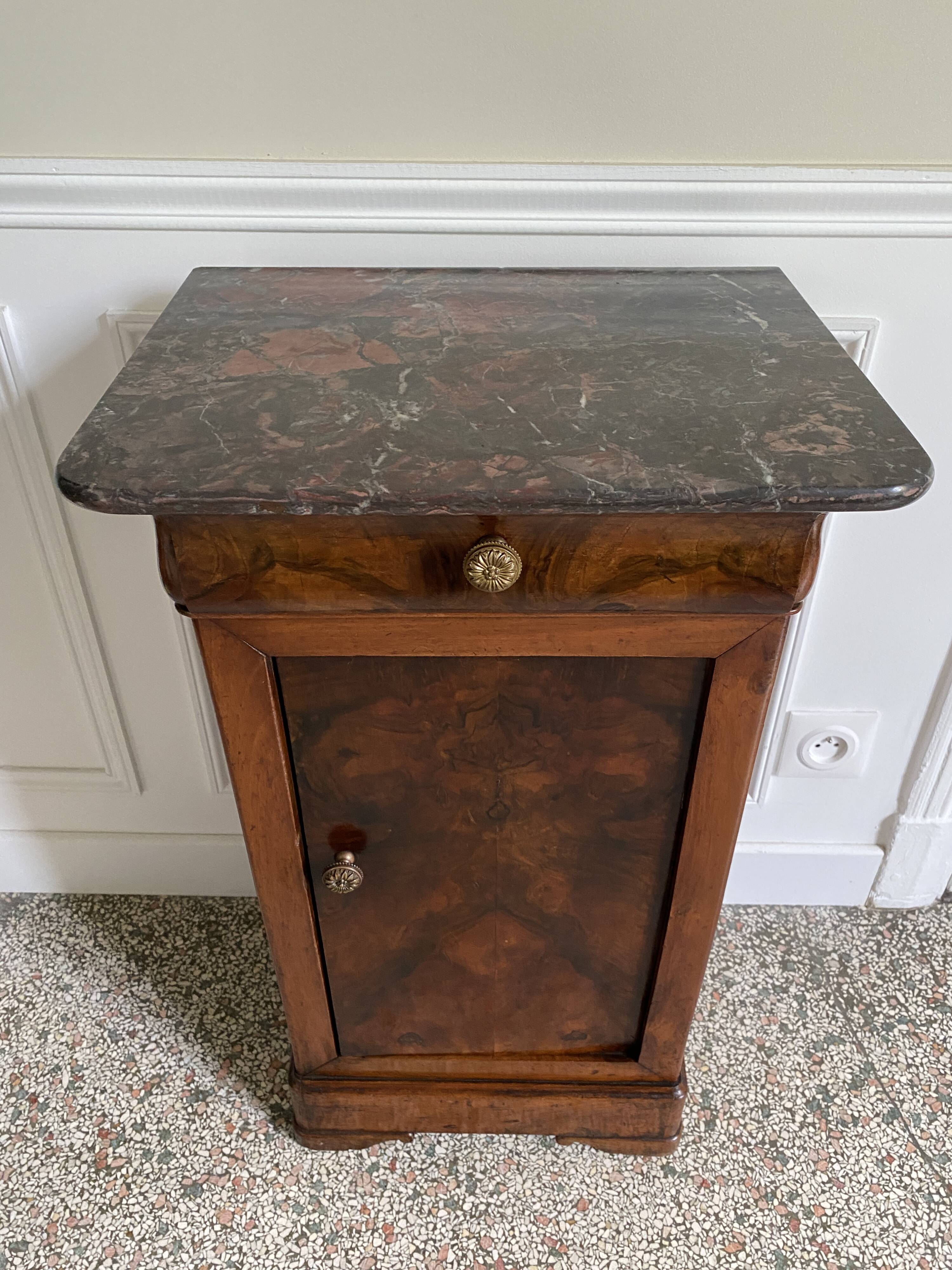 Bedside table / nightstand / column / Somno / Vintage mahogany stand