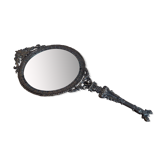 Old brass hand mirror - 25x12cm