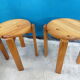 Pair of 70s pine stools