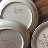 Lot 6 assiettes grès chardon Sarreguemines