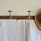Industrial oak and aluminum hooks