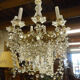 8-bulb string chandelier with crystal drops