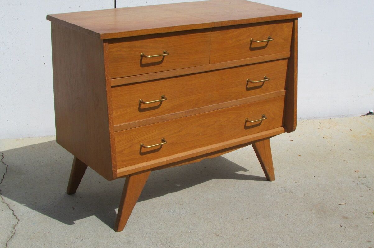Vintage chest of drawers, oak dressing table, from the 50s-60s