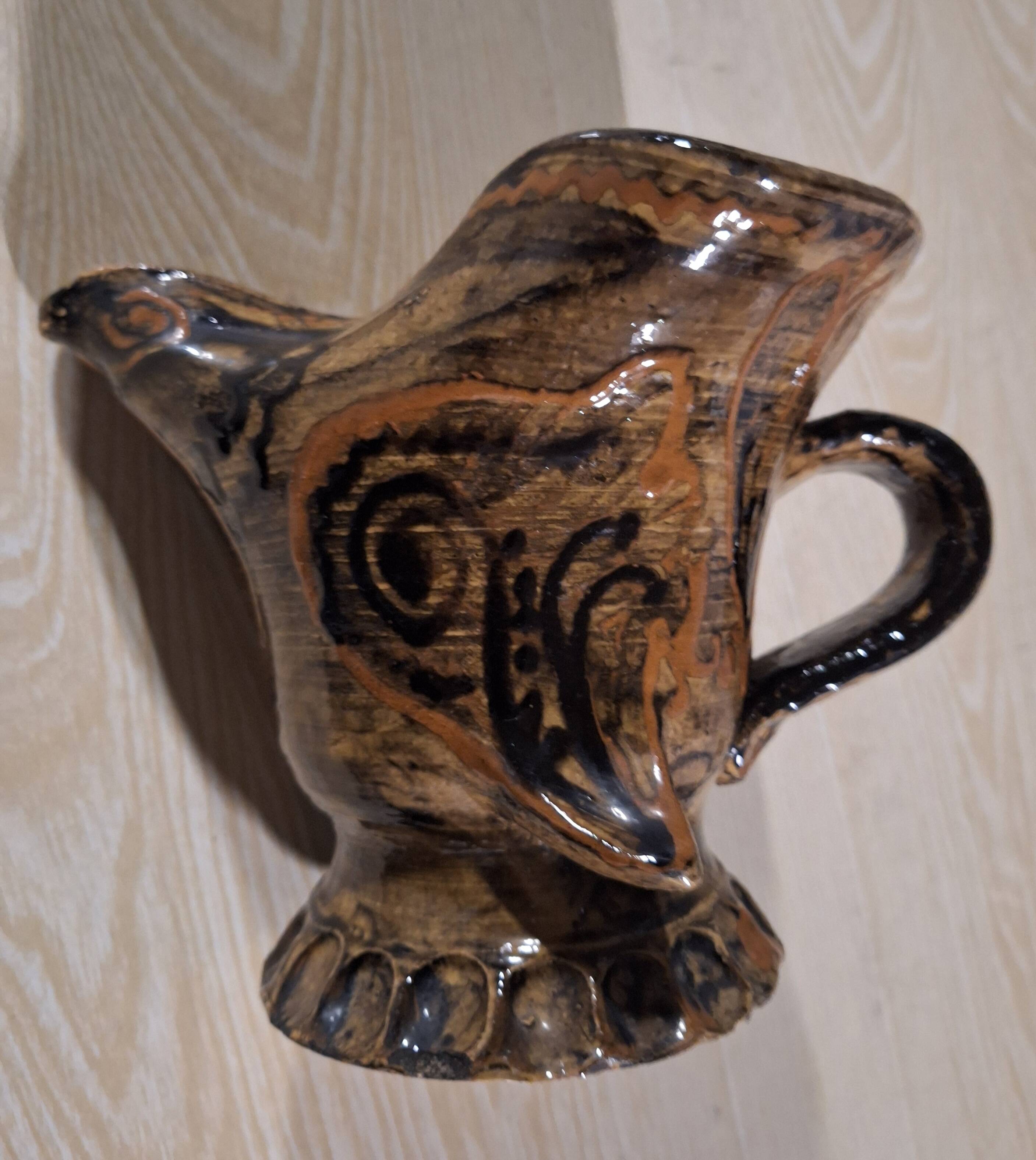 Pichet Zoomorphe signé L Risse. Pièce unique 1962