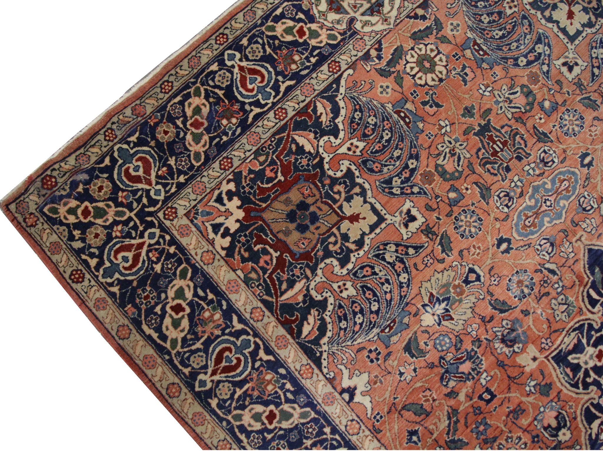 Handmade Antique Persian Tabriz Rug- 141x198cm