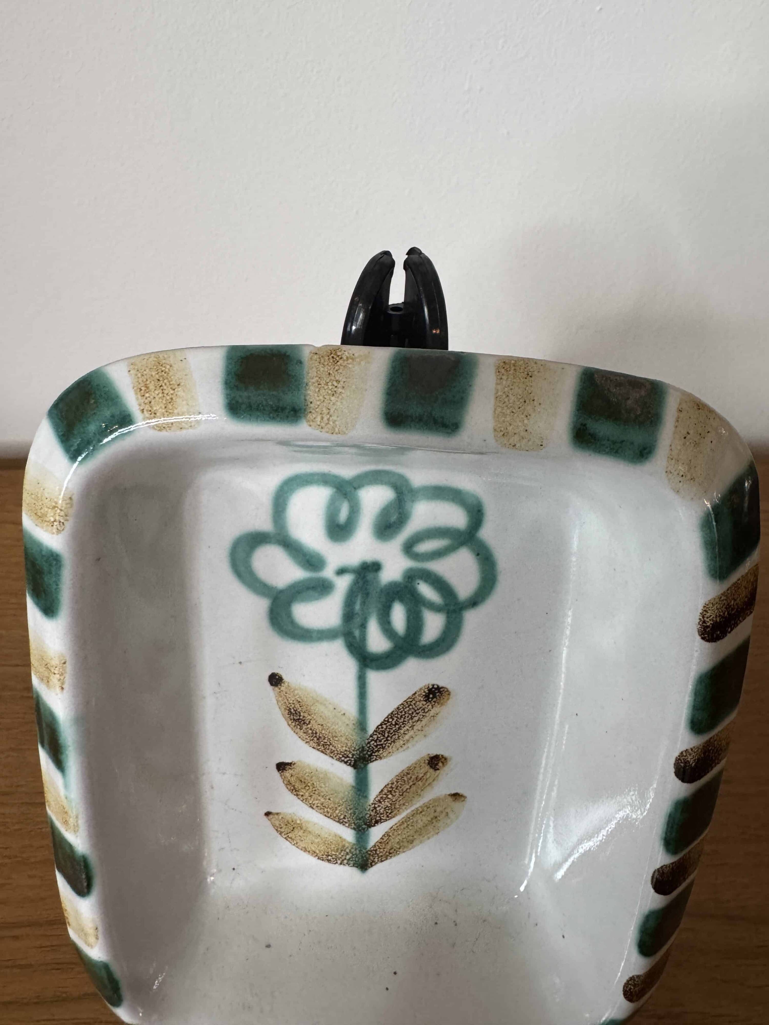 Ceramic pocket emptier by Robert Picault – Stylized flower motif