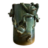 vase with frogs in relief circa 1940
