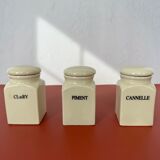 Set of vintage porcelain spice jars