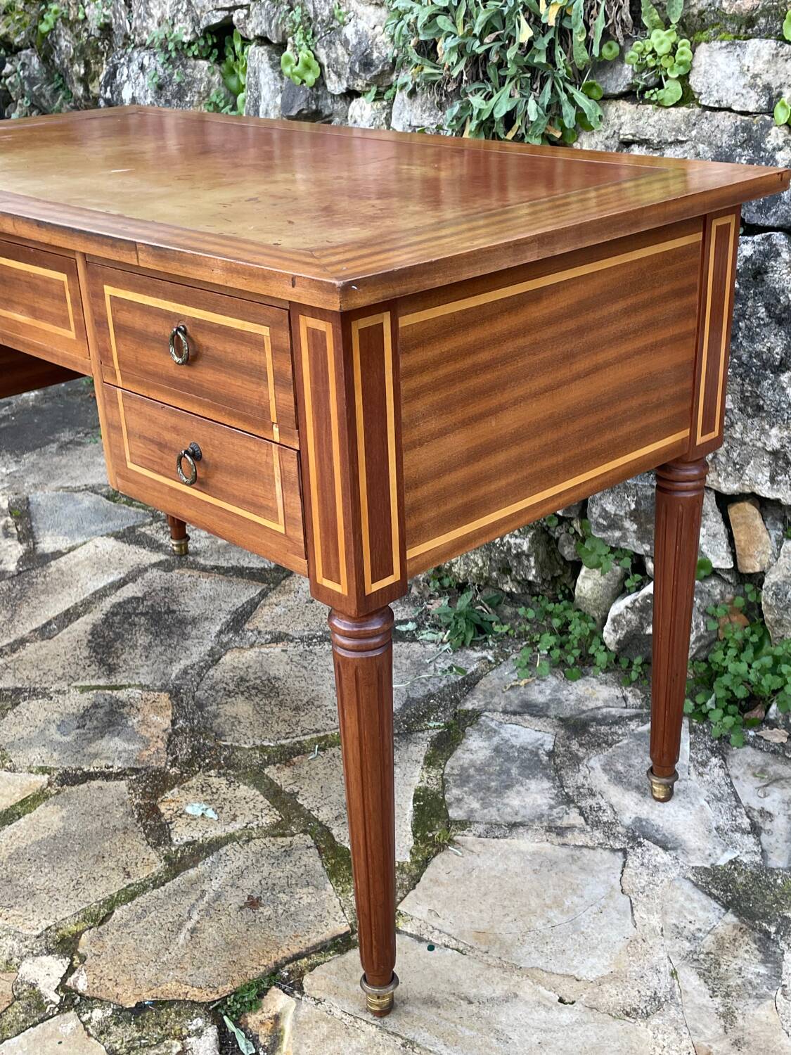 Louis XVI style wooden flat desk
