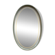 Vintage Oval Mirror with Lighting in Wooden Frame, Hillebrand Germany 1970s