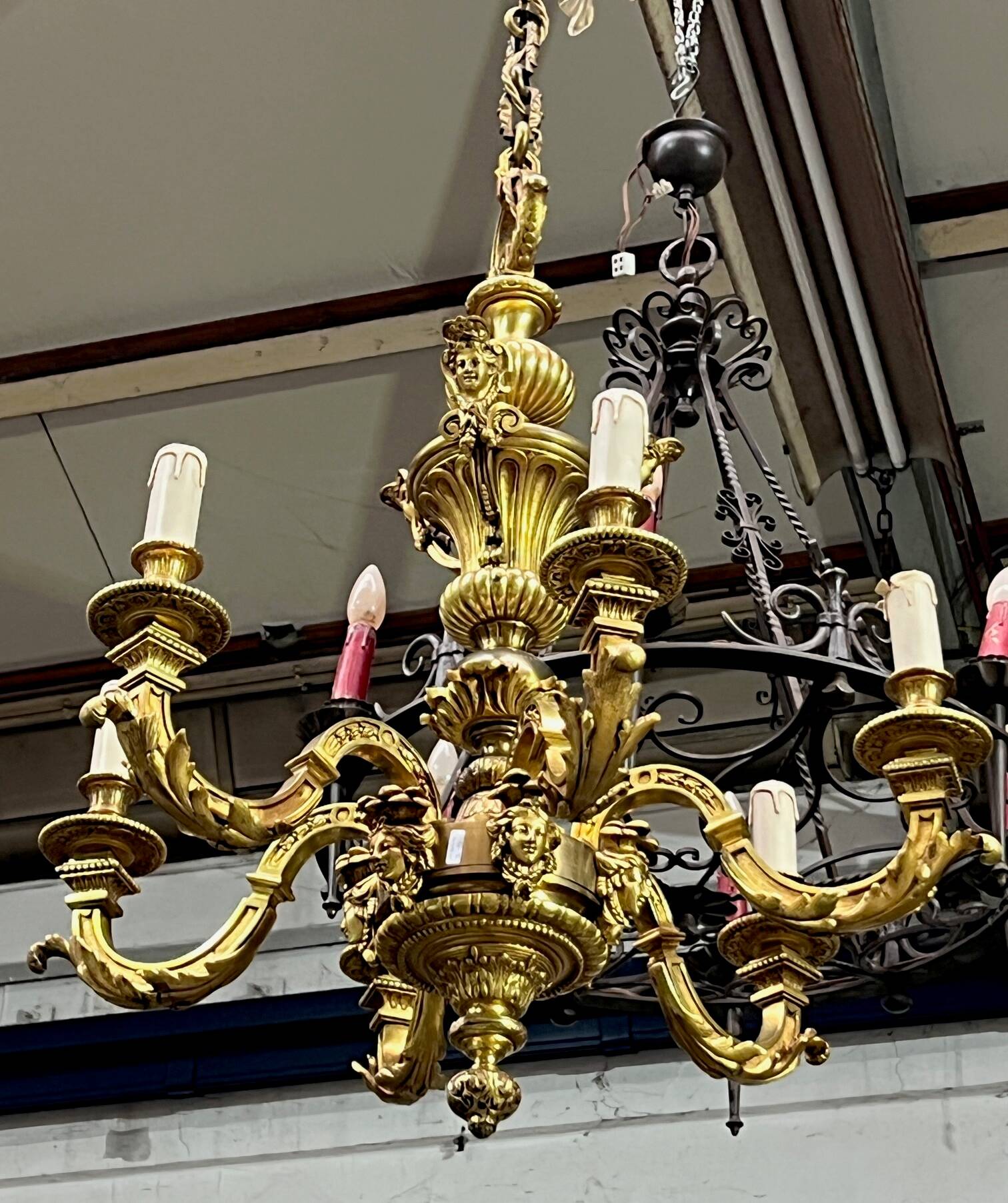 Mazarin chandelier. Solid bronze.