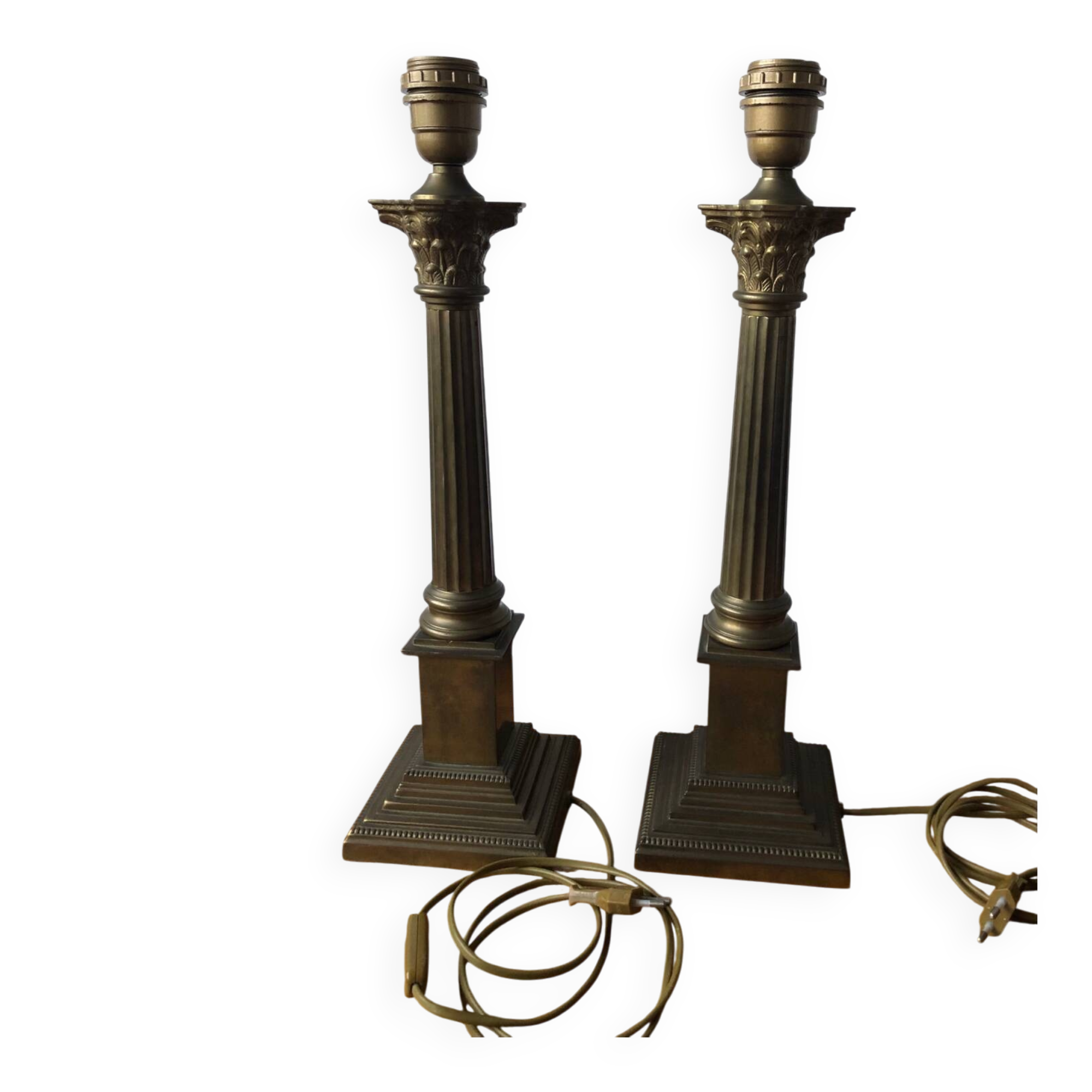 Pair of Corinthian column lamps Laura Ashley