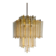 Chandelier in brass and structured ice glass, 1950s, Austria