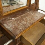 Napoleon III wardrobe in walnut, late 19th century, 3 mirrors, marble.